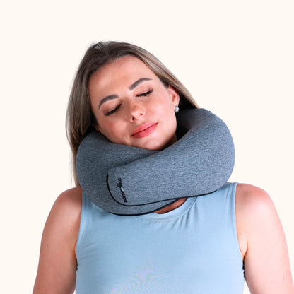 Ergoreva Travel Neck Pillow,Premium Memory Foam, 360º Ergonomic, Washable Cover, Bag