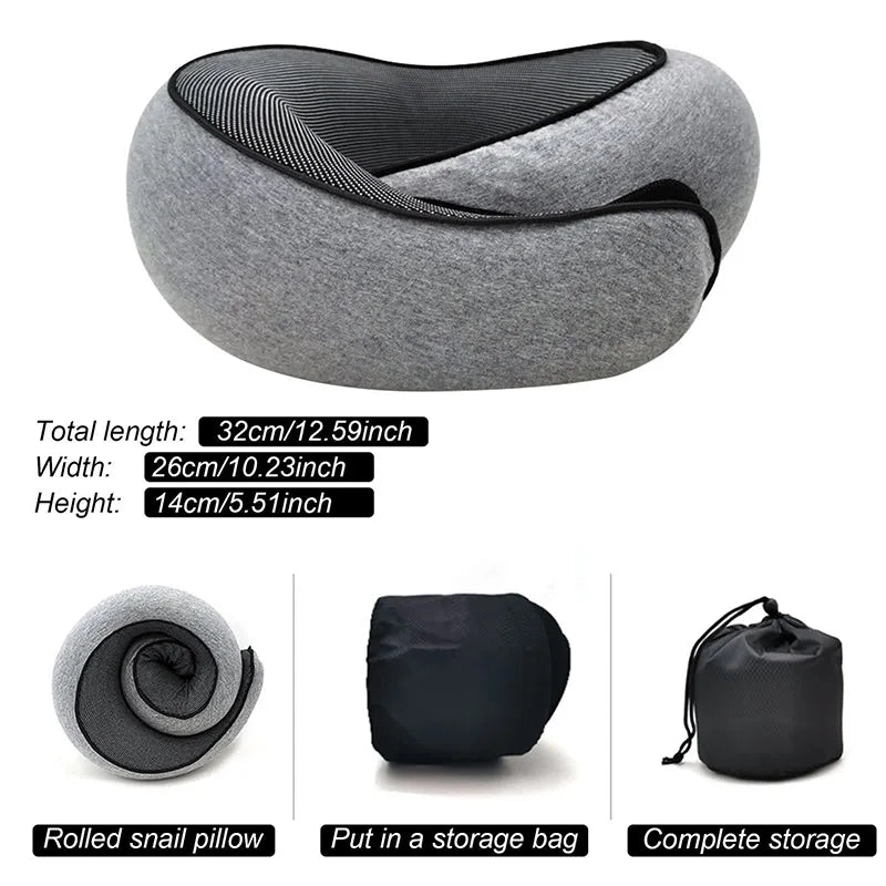 Ergoreva Travel Neck Pillow,Premium Memory Foam, 360º Ergonomic, Washable Cover, Bag