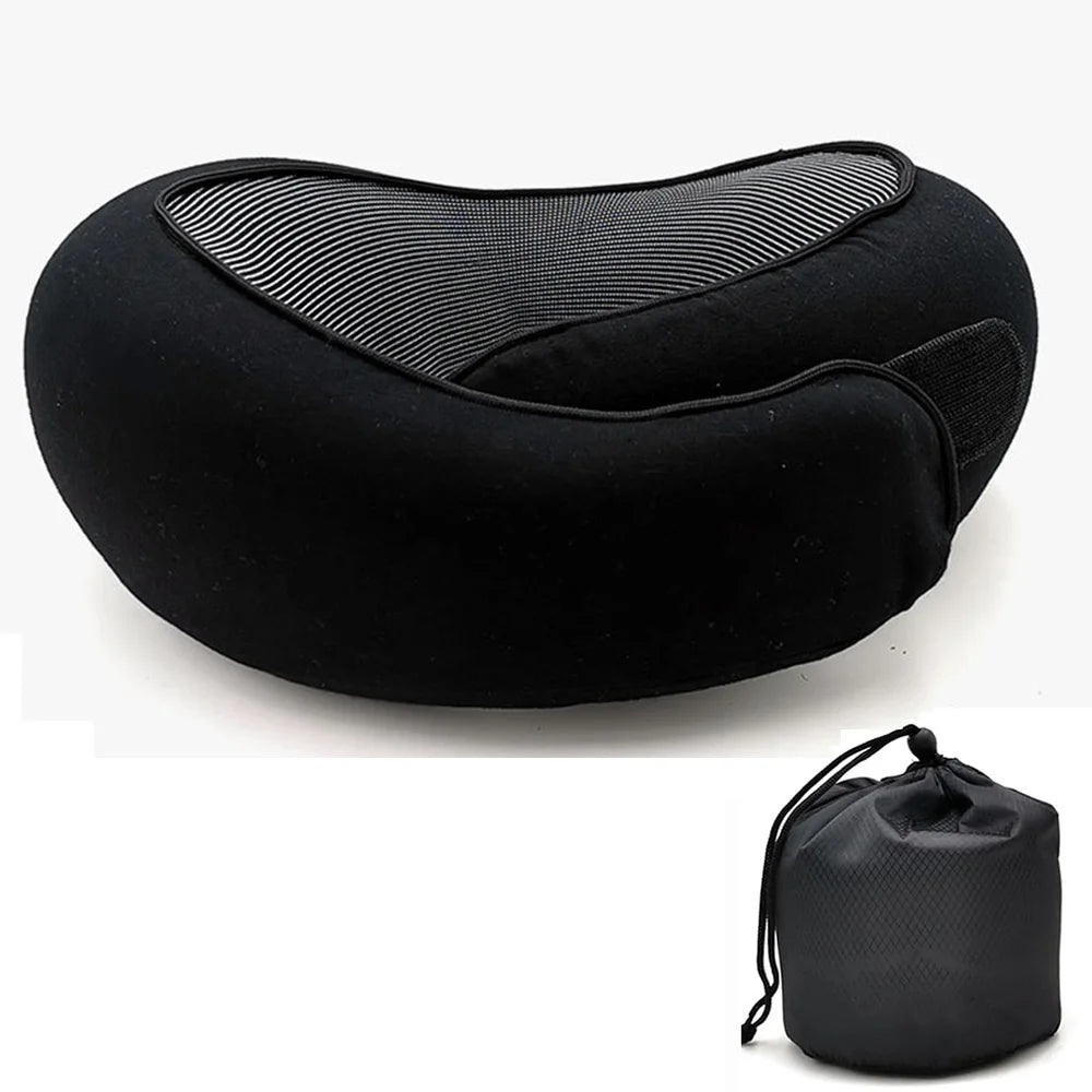 Ergoreva Travel Neck Pillow,Premium Memory Foam, 360º Ergonomic, Washable Cover, Bag