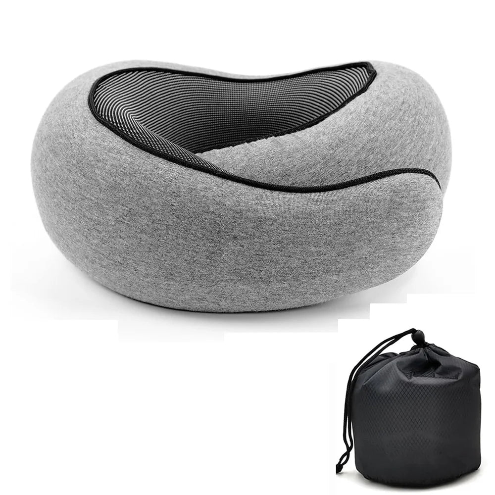Ergoreva Travel Neck Pillow,Premium Memory Foam, 360º Ergonomic, Washable Cover, Bag