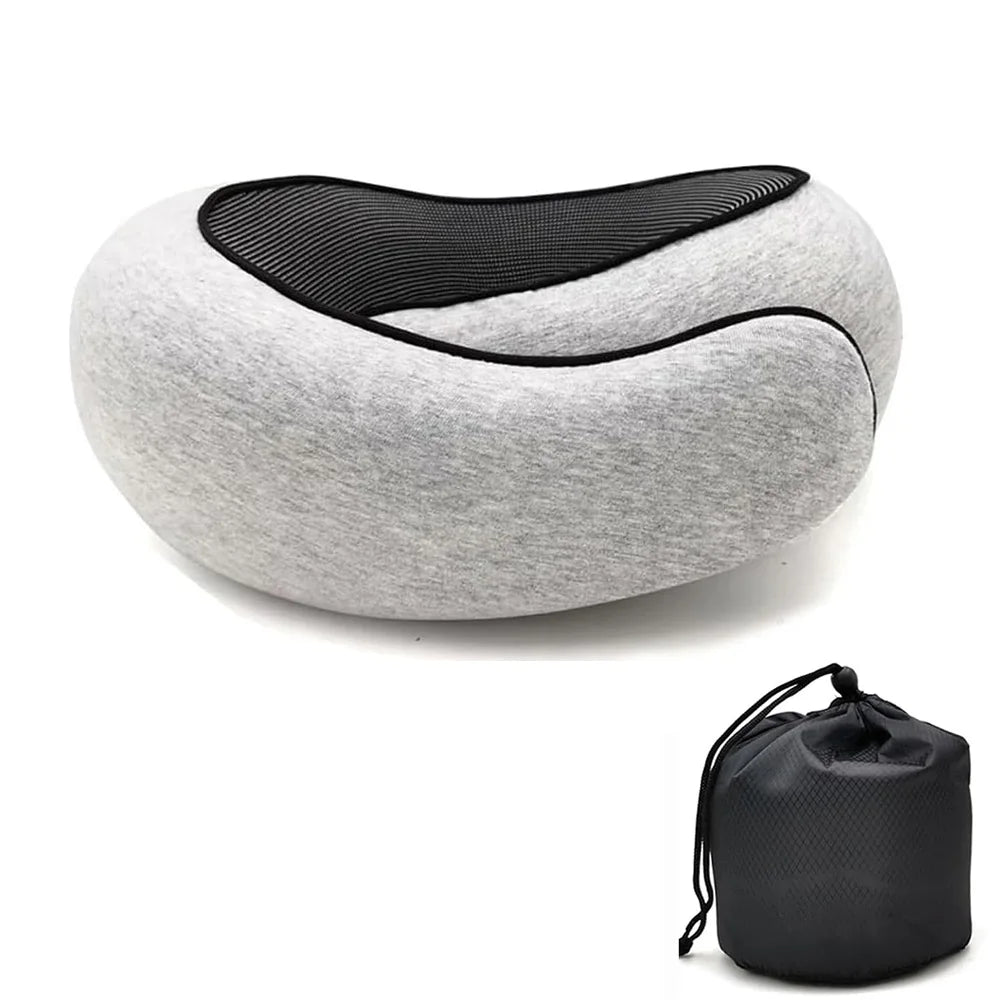 Ergoreva Travel Neck Pillow,Premium Memory Foam, 360º Ergonomic, Washable Cover, Bag