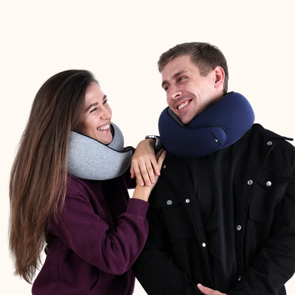 Ergoreva Travel Neck Pillow,Premium Memory Foam, 360º Ergonomic, Washable Cover, Bag