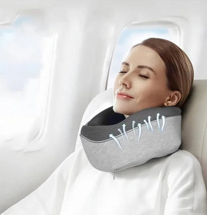Ergoreva Travel Neck Pillow,Premium Memory Foam, 360º Ergonomic, Washable Cover, Bag